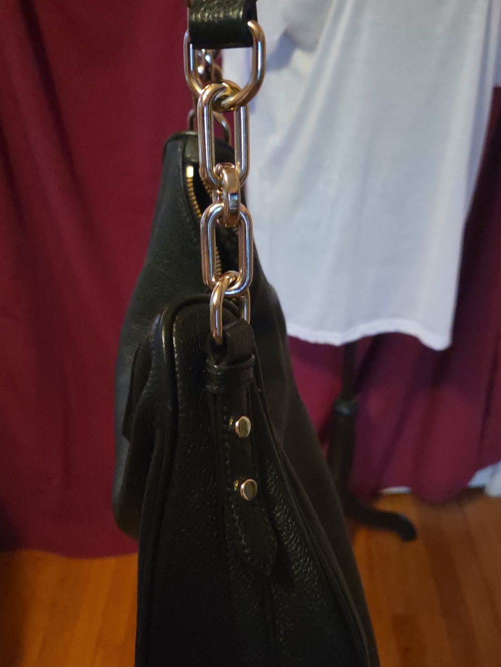 kate spade Black Pebbled Leather Shoulder Hobo with Gold Hardware. - Picture 11 of 11